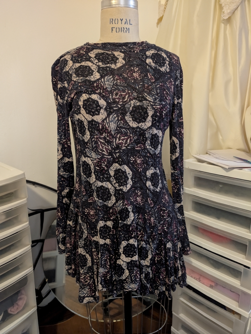 Whimsical Floral Long-Sleeve Dress Free People